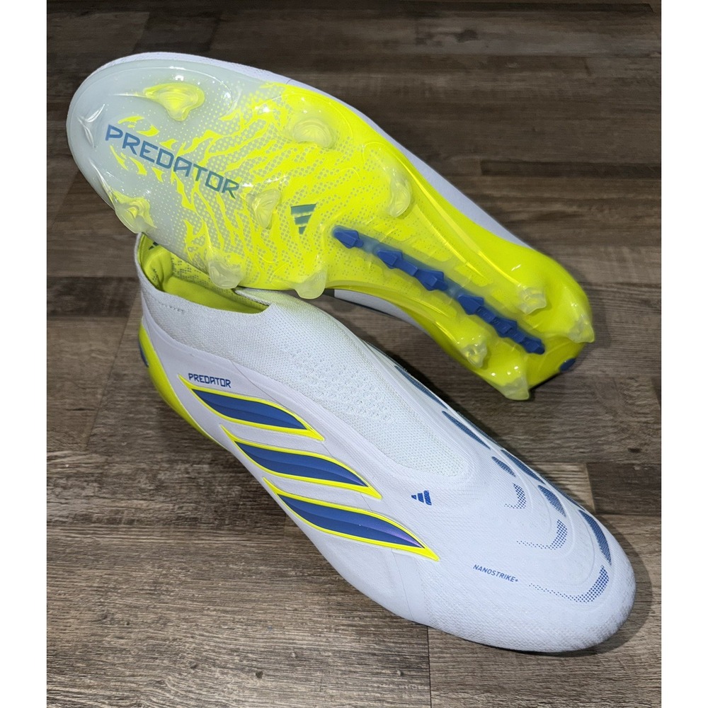 adidas Predator Elite Laceless LL FG Soccer Cleats Blue Men's Size 11 JS0410